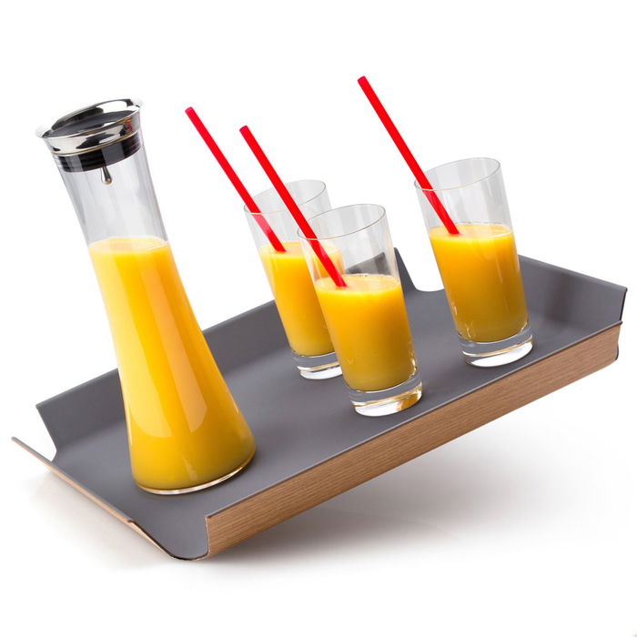 Continenta Bandeja Antideslizante 45x34 cm Gris (6 Unidades)